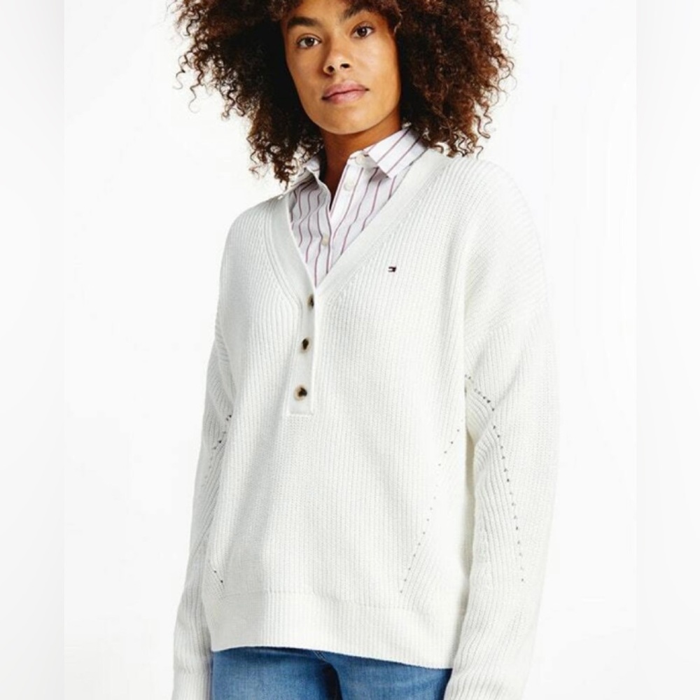Tommy Hilfiger Hayana Henley V Neck Jumper Women’s M